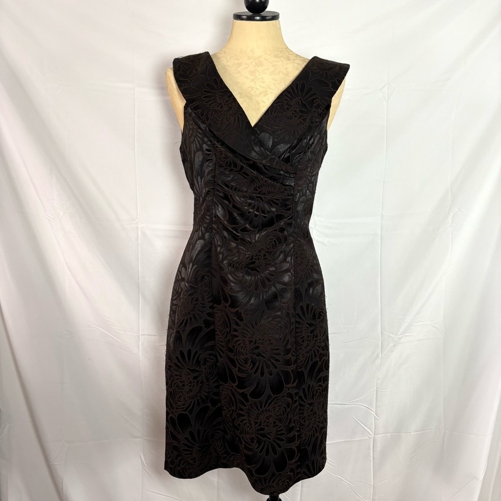 Vintage 90s connected apparel black floral dress women’s size 14